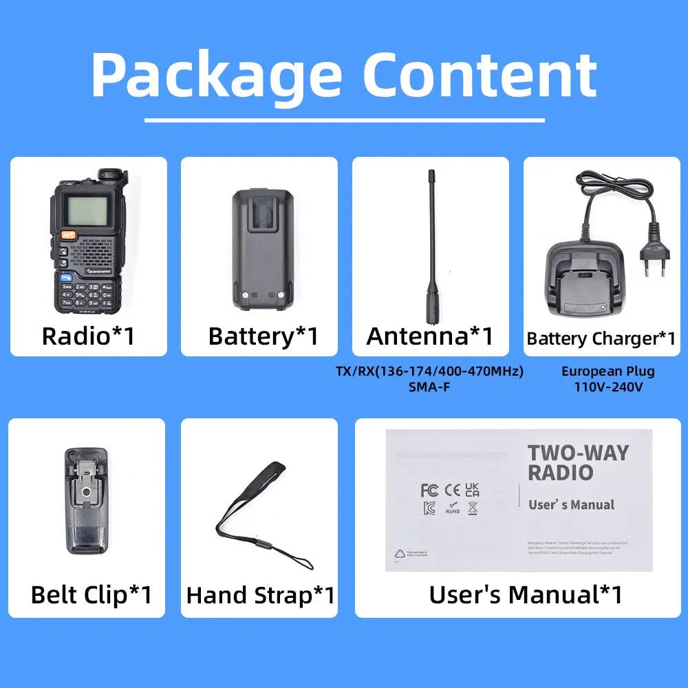 Quansheng UV-5R Plus Dual Band Walkie Talkie – Long Range VHF/UHF Two-Way Radio with NOAA & FM - Dicrodelights