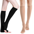 1 Pair Unisex Calf Compression Stockings Prevent Varicose Veins Shape Gradually with Pressure Elastic Open Toe Knee High socks