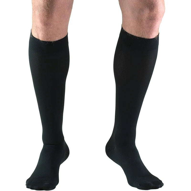 1 Pair Unisex Calf Compression Stockings Prevent Varicose Veins Shape Gradually with Pressure Elastic Open Toe Knee High socks 1 Pair Black2