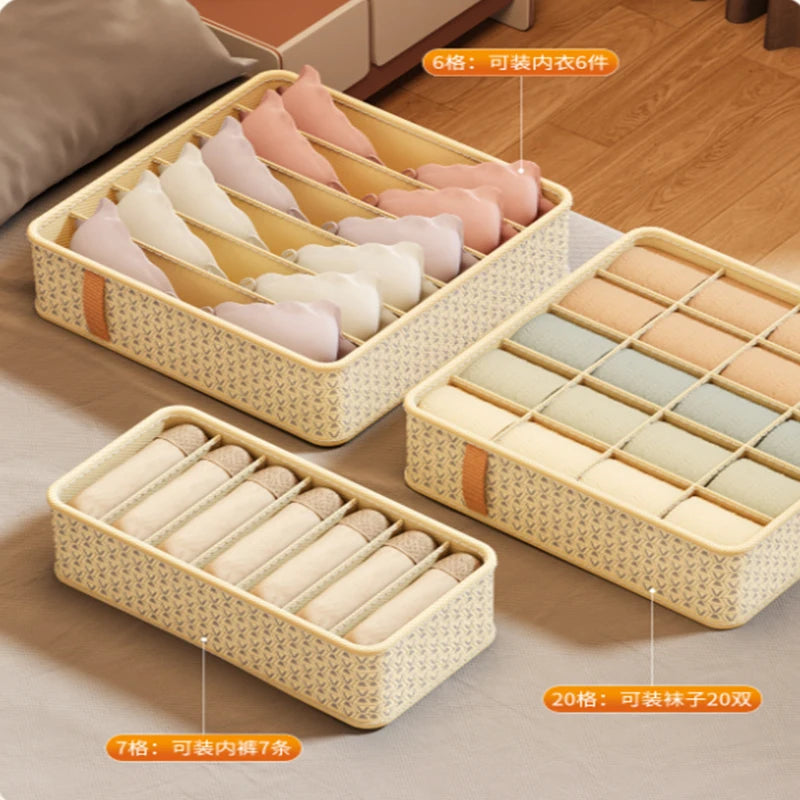 Divided Fabric Drawer Organiser for Underwear Bras and Socks