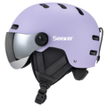 Seeker Ski Helmet with Goggles Winter Snow Helmet Outdoor Sports Alpine Skiing Skating Helmet Adult Men's and Women's Ski Helmet Purple