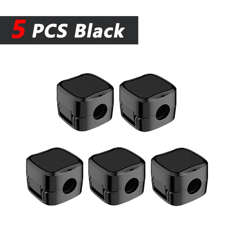 Adhesive ABS Desk Cable Clips for Charging Lead Storage 5 Black