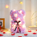 25cm Artificial Teddy Rose Flower Bear with Box Romantic Valentines Day Gift Girlfriend Women Mother Birthday Wedding Party Deco 6 With Box
