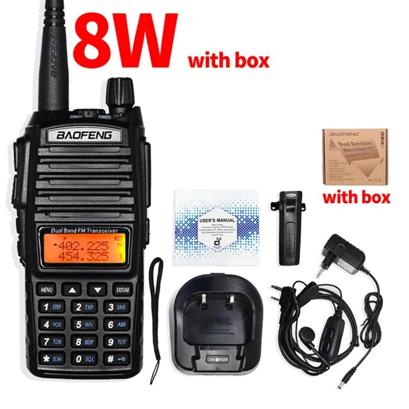Baofeng UV-82 Walkie Talkie Dual Band 5W/8W FM Radio 10km Range, Outdoor Use - Dicrodelights