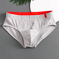 1/3PCS Men Briefs Mid Waist Elastic Soft Breathable Anti-septic U Convex Striped Solid Color Casual Men Underpants underwear men