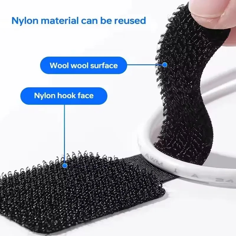 Self Adhesive Nylon Cable Straps for Under Desk Storage