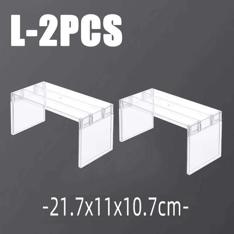 Kitchen Cupboard Shelf for Tidy Dish and Spice Storage Not scalable-L-2PCS