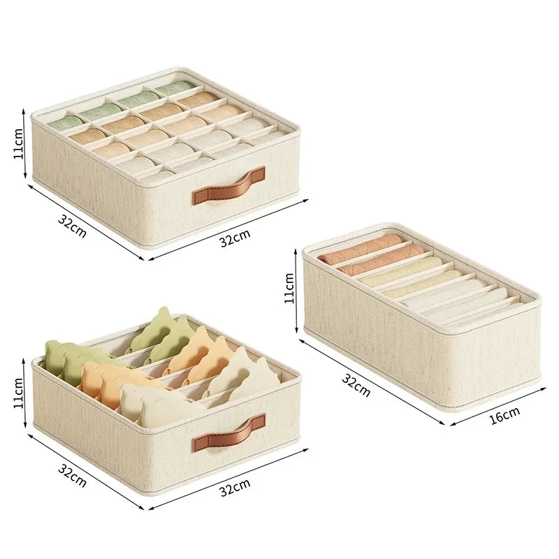 Fabric Underwear Drawer Organiser for Bras Socks and Ties