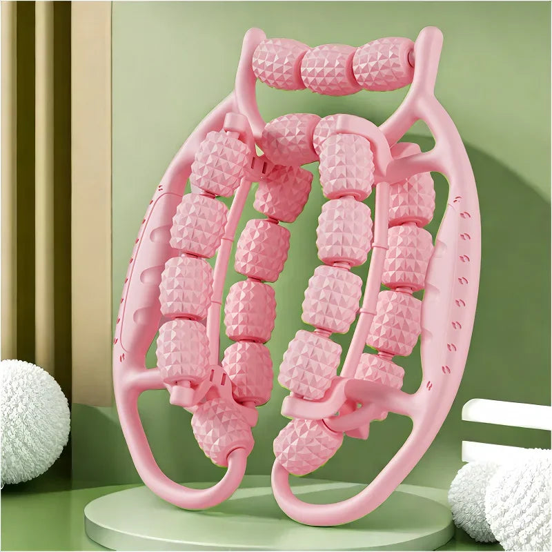 Newest 29/23 Wheel Annular Leg Clamp Massager Body Slimming Roller Massager Anti-cellulite Massage for Body Massager Relax Pink-23Roller