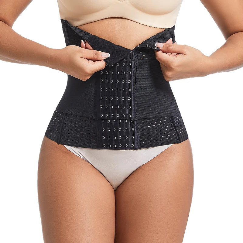 Waist Trainer Body Shaper Corset Shapewear Women 6-Row Hook and Eye Closure Double Tummy Control Belt Belly Waist Cinhcer