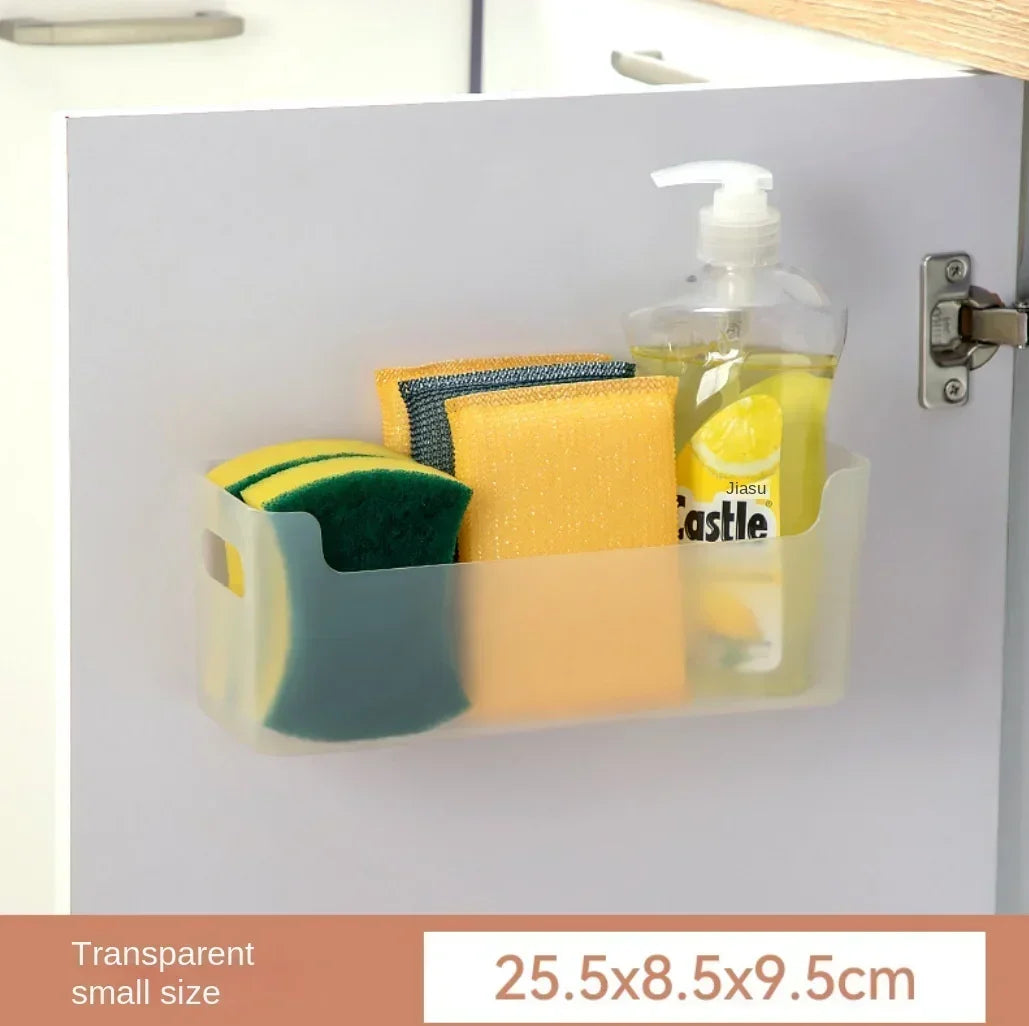 Non Perforated Cling Film Rack Inside Cabinet Wall Shelf Spice Rack Dish Drying Rack Kitchen Organizer for Home Storage B Small 2pcs