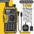 BAOFENG UV-S9 Plus V2 10W Walkie Talkie - 16 KM Long Range, Dual Band Transceiver with USB Charger, Waterproof - Dicrodelights