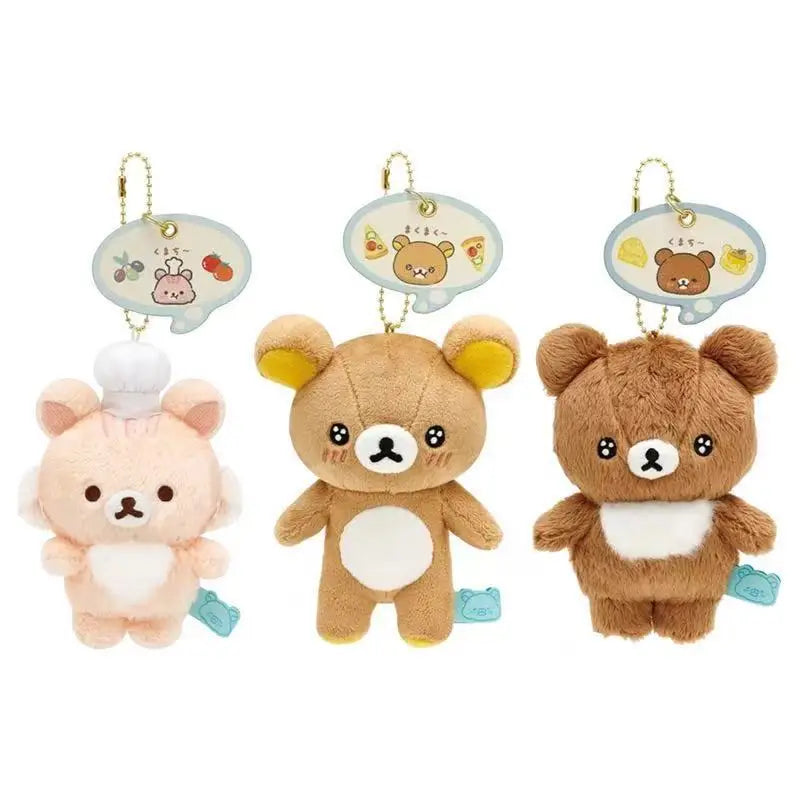 New Anime Rilakkuma Plush Keychains Backpack Hanings Small Pendant Stuffed Animals Christmas Birthday Graduation Gifts