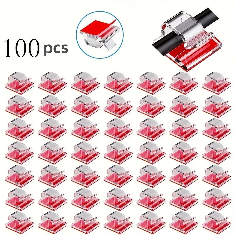 Adhesive Open Wire Clips for Home Office Desk Cable Routing