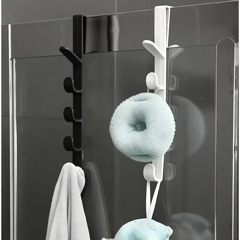 Plastic Over Door Hook Rack for No Drill Bag and Hat Storage