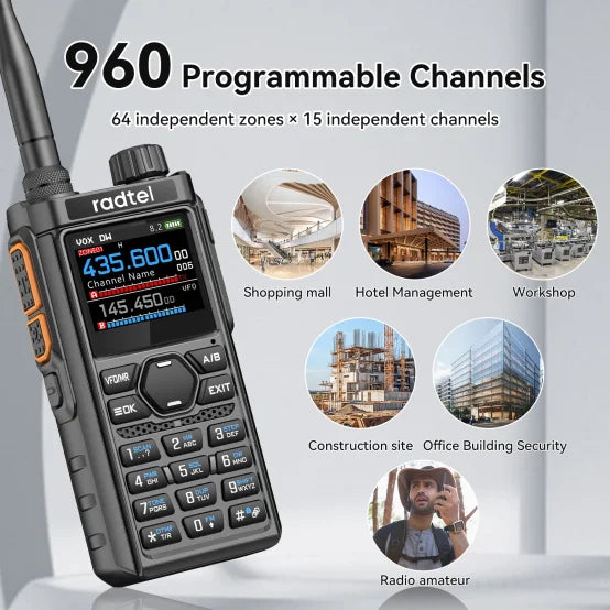 Radtel RT-910B Bluetooth App Programing and Noise Reduction Ham Radio 45-59Mhz TX RX Walkie Talkie Air Band NOAA Police Marine