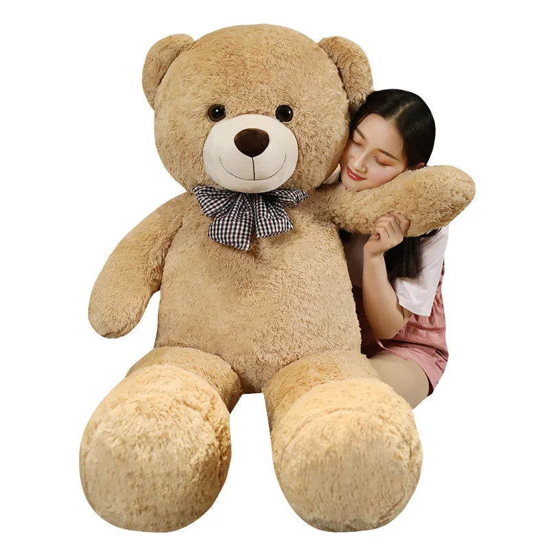 Giant 105cm Soft Teddy Bear Plush Toys White&Pink&Brown Bear Super Big Hugging Pillow Animal Cushion Children Birthday Gift light brown 105cm
