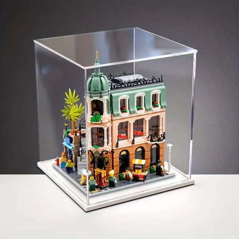 Acrylic Display Box with White Base for Models and Figures