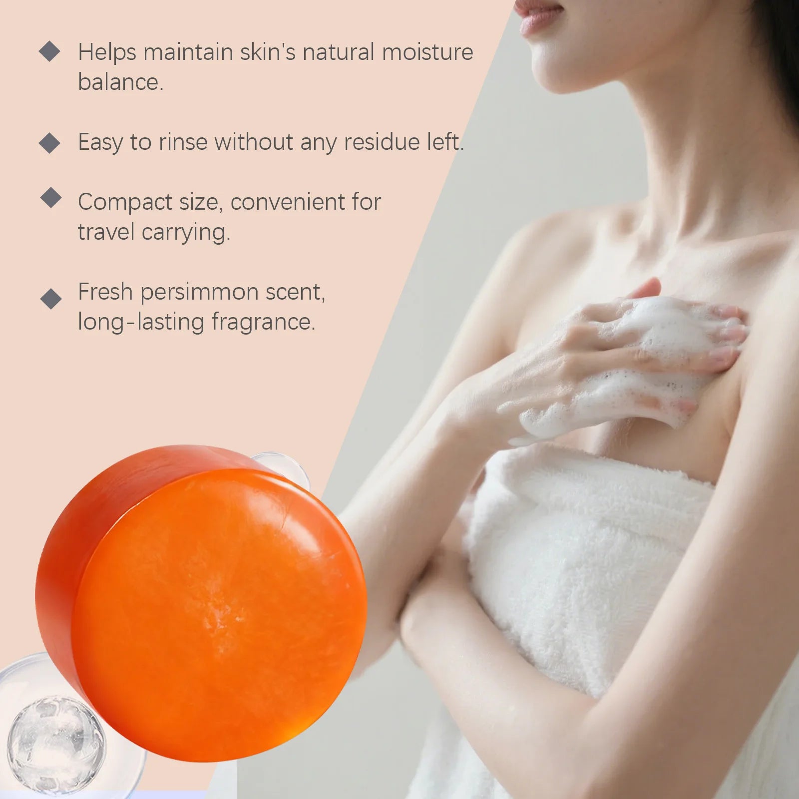 Persimmon Anti-Sagging Moisturizing Soap – Firming Body Cleansing Bar for Smooth, Hydrated Skin
