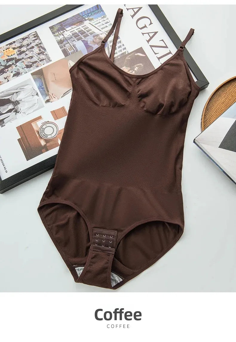 Women's One-Piece Shapewear Thin Summer Suitable Abdomen Inward Drawstring Halter Neck Design Body Sculpting Underwear