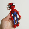 Crochet Knitted Super Hero Spider-Man Superman Captain America Keychains Small Pendant Hangings Christmas Birthday Gifts