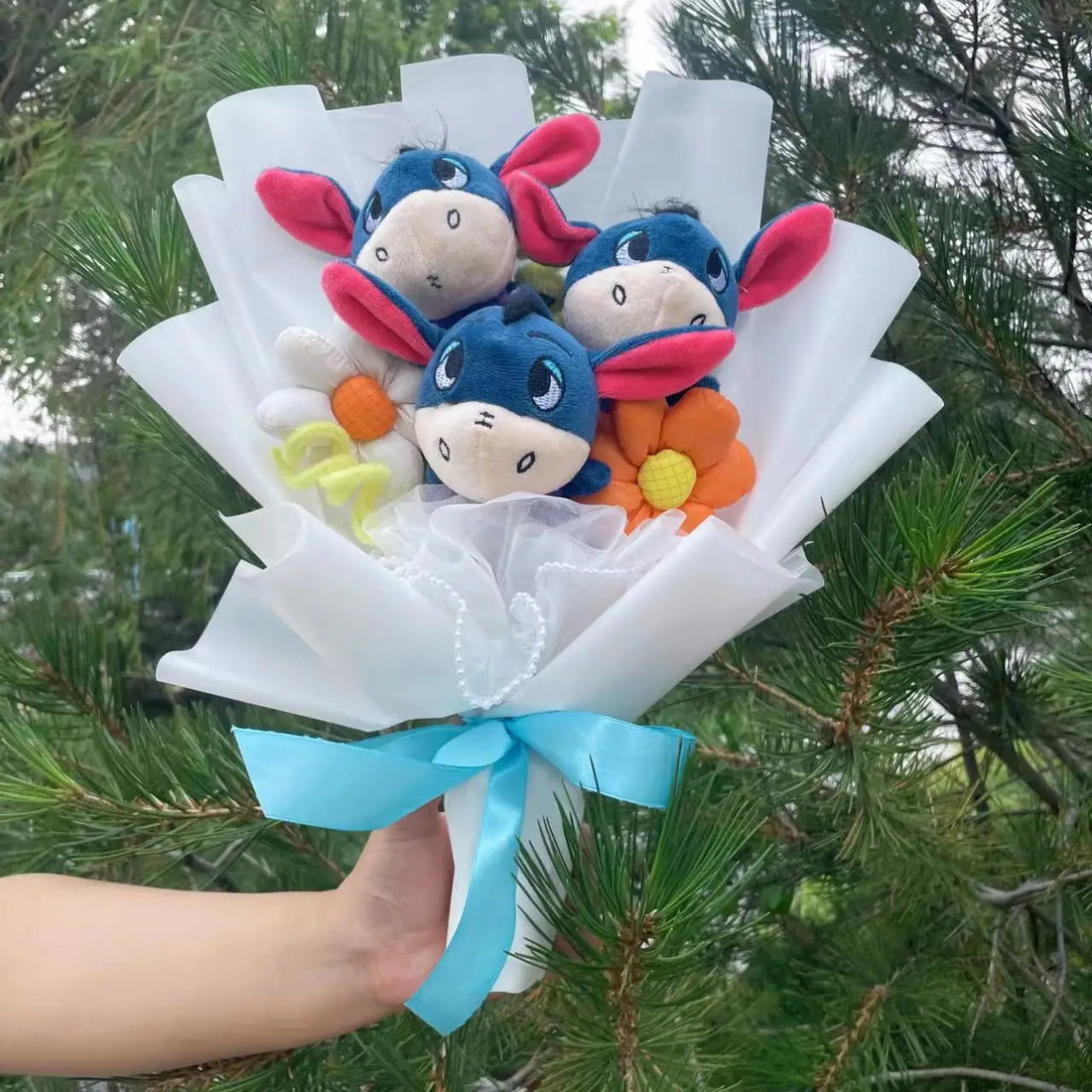 Cartoon Winnie the Pool Eeyore Bouquet Gift Box Stuffed Animals Flower Bouquet Home Decoration Valentine Christmas Gifts