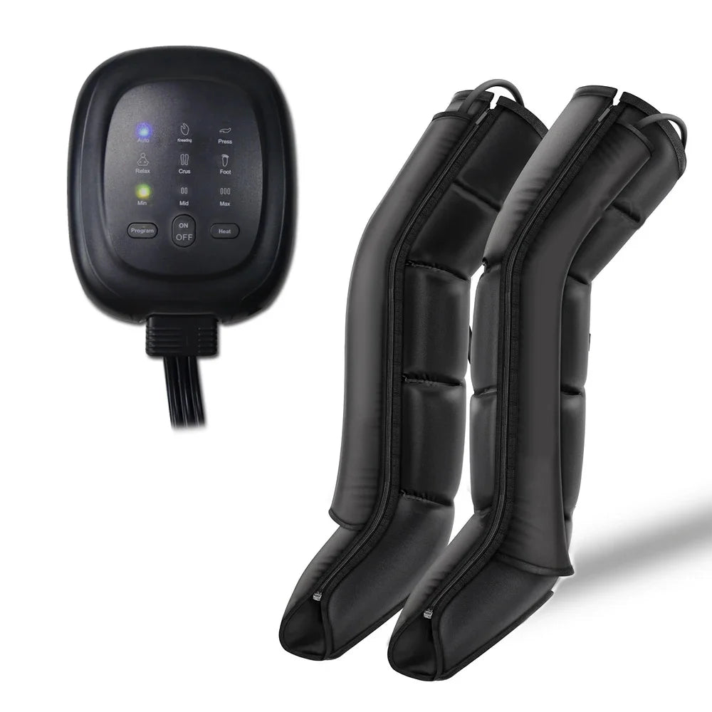 Pneumatic Compression Leg Recovery System Foot Massager For Circulation And Relaxation Calf Massage Reduce Muscle Tension Device Black