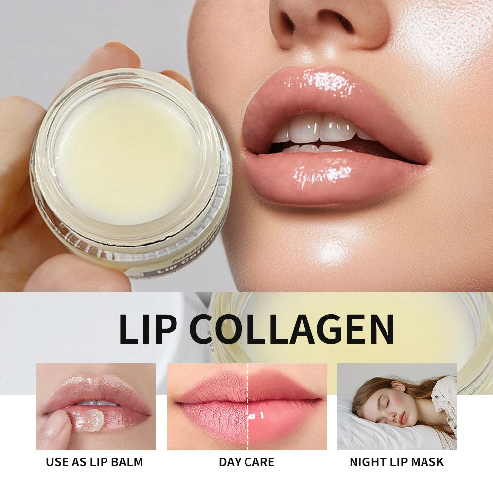 Lip Balm Collagen Lighten Melanin Lip Mask Exfoliating Fade Lip Line Dead Skin Moisturizing Brighten Repair Lip Care Products