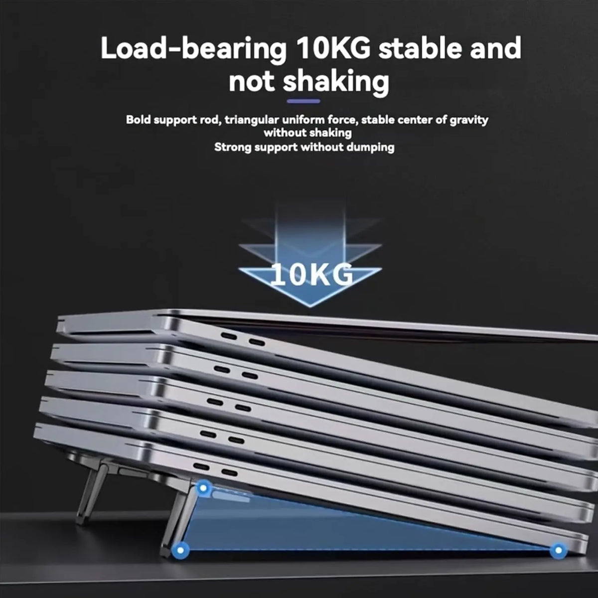 Folding Laptop Support Feet for Two Height Desk Setups