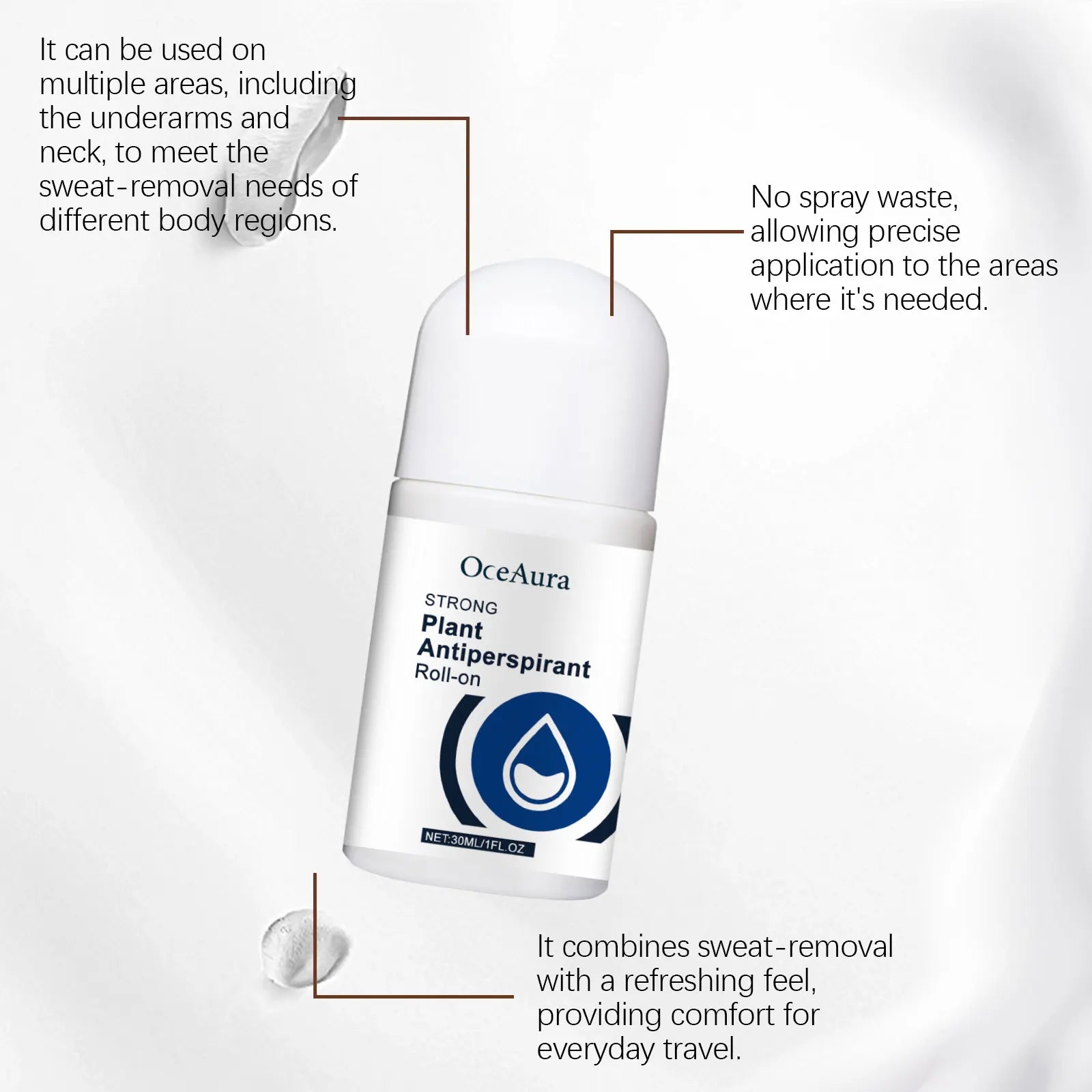 Antiperspirant Deodorant Roll-On for Men & Women – Fast-Dry Sweat & Odor Control, Long-Lasting Underarm Body Deodorant