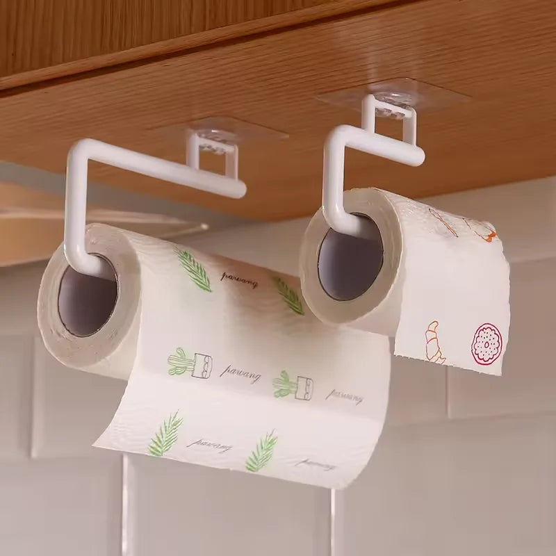 Hanging Kitchen Paper Holder Roll Paper Rack Bathroom Towel Stand No-Drilling Toilet Paper Holder Home Storage Tissue Racks