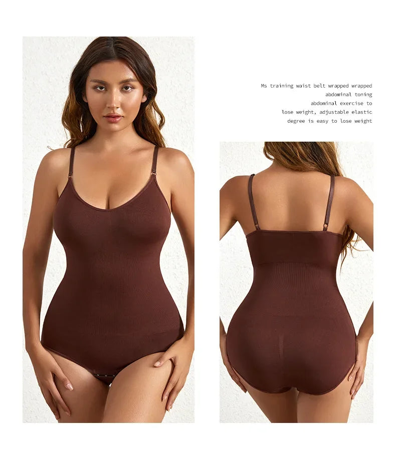 1 Piece Solid Seamless Brief Shaping Shapewear Bodysuit, Tummy Control Butt Lifting Slimmer Body Shaper, Women's Underwear