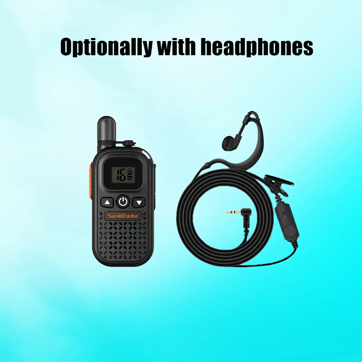Mini walkie talkie Small and light 400-480MHz 16 channel headset Optional for restaurants, hotels and other service industries