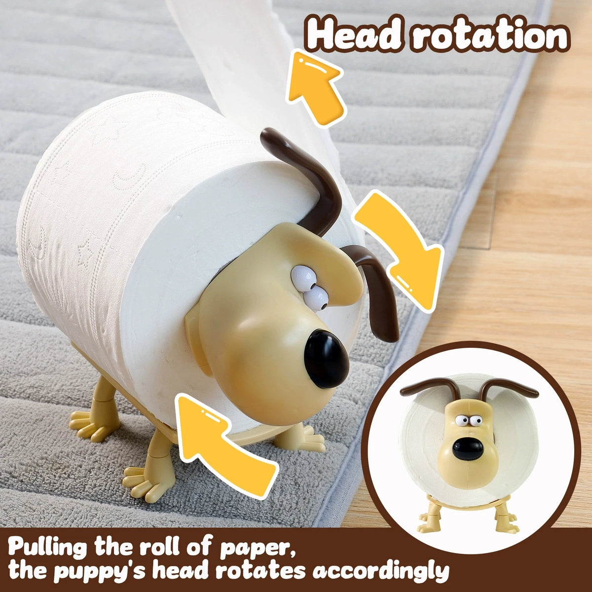 Plastic Animal Toilet Roll Holder in Dog Sheep and Raccoon Designs