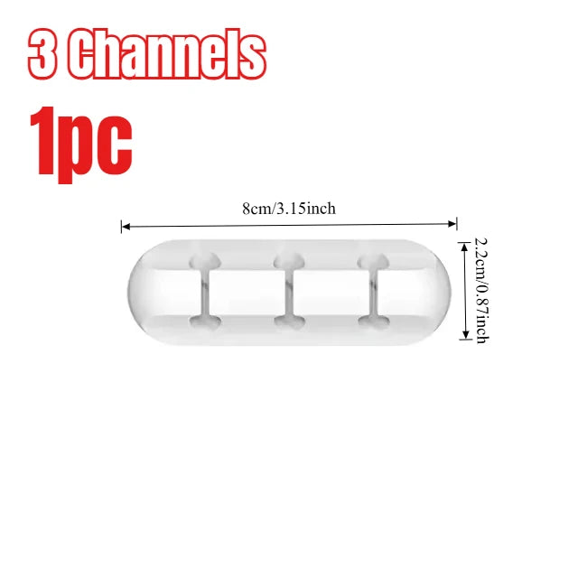 Self Adhesive Silicone Cable Organiser for Desk Lead Storage small white 1pc