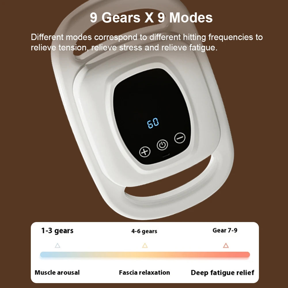 Fascia Gun High Frequency 6 Heads Muscle Massage Gun for Back Shoulder Legs Foot Body Muscle Pain Relief Fascia Massage Gun