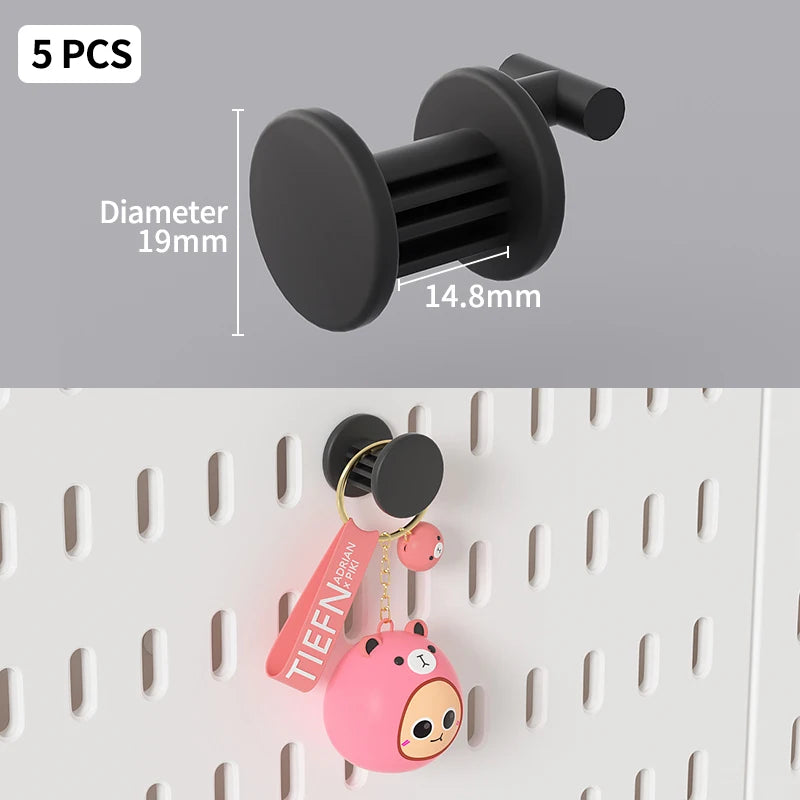 Wall Mounted Desk Pegboard Storage for Gaming Accessories B Small round hook