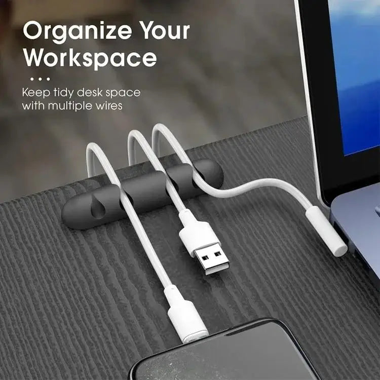 Self Adhesive Silicone Cable Holder for Desk Charging Leads
