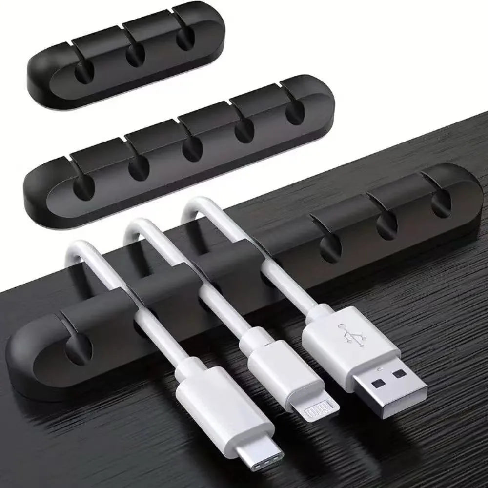 Self Adhesive Silicone Cable Organiser for Desk Lead Storage