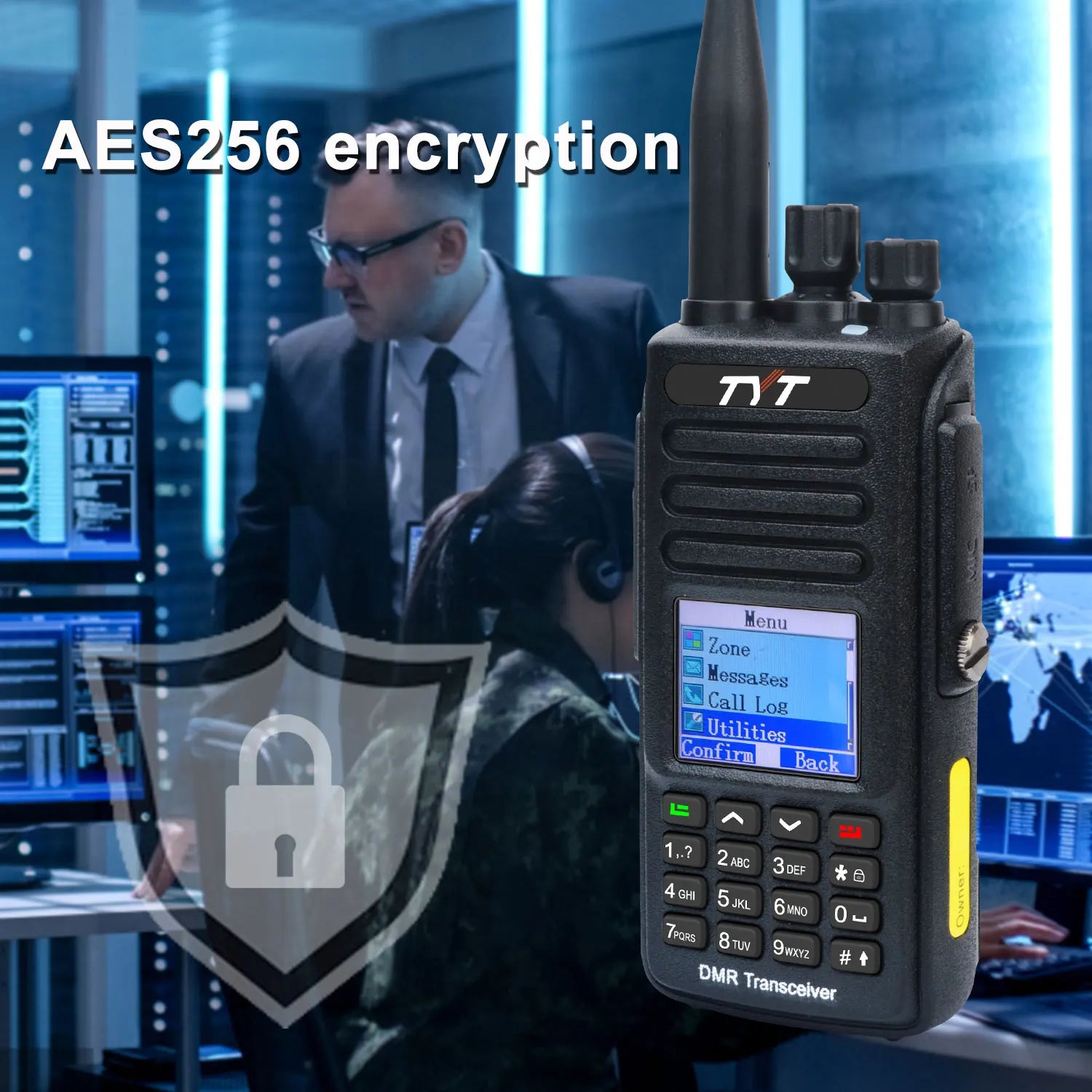 TYT MD-UV390 10W DMR Digital Walkie Talkie with GPS, IP67 Waterproof, AES-256 Encryption & USB-C Battery