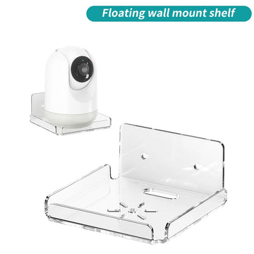 Clear Acrylic Floating Wall Shelf for Router, Camera and Speaker