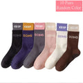 1/3/6/10 Pair Anti Slip Yoga Socks Female Medium Tube Socks lady Anti Slip Silicone Indoor Fitness Pilates Women's Sports Socks 10 Pair-2