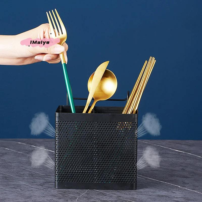Stainless Steel Cutlery Drainer with Hanging Hooks for Kitchens