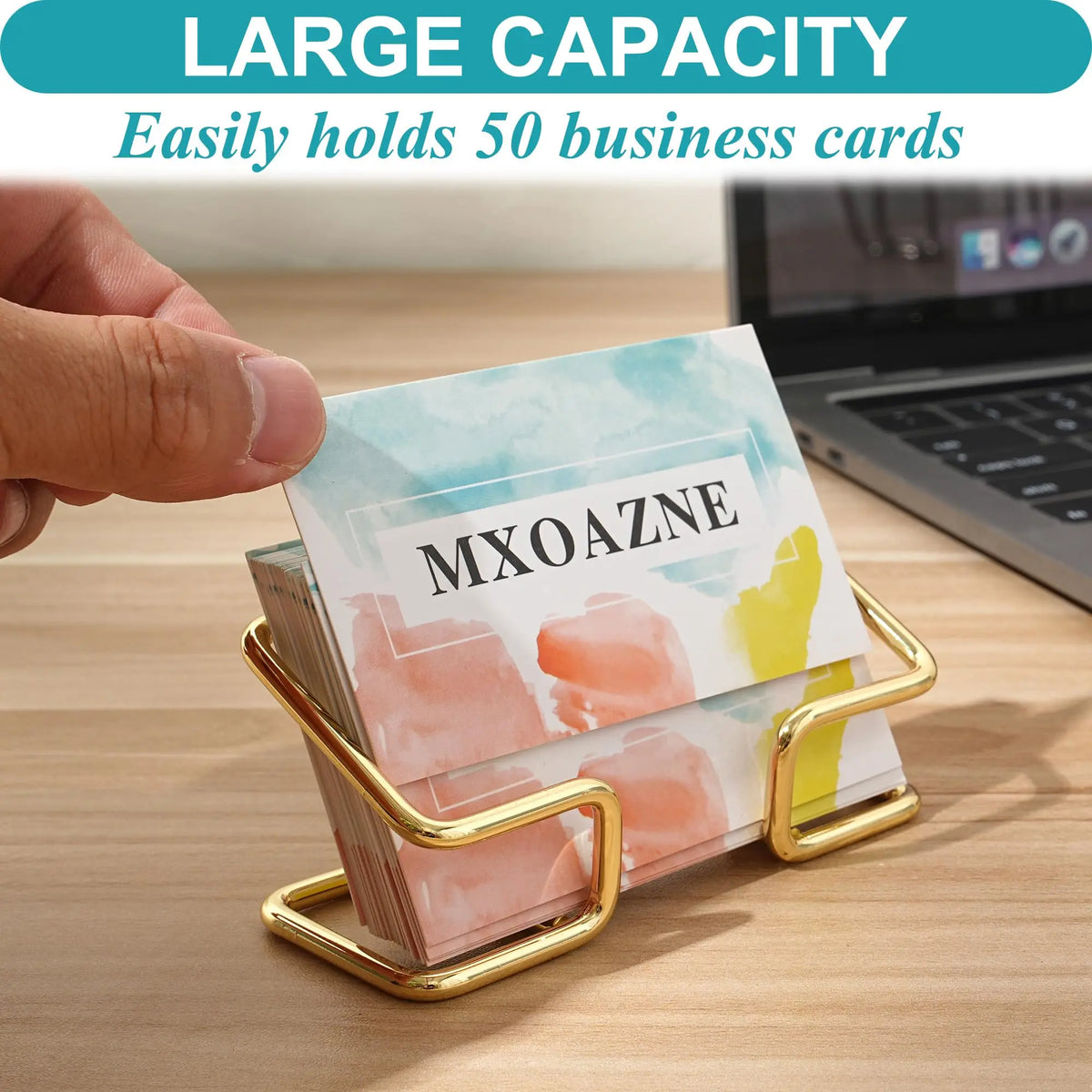 Metal Business Card Holder for Desks and Reception Areas