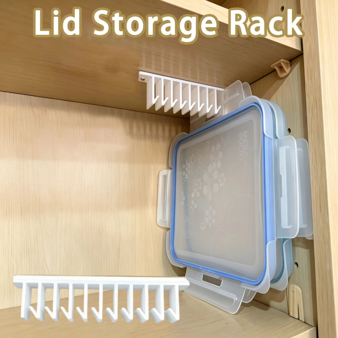 Under-Shelf Lid Organiser for Kitchen Food Containers 10