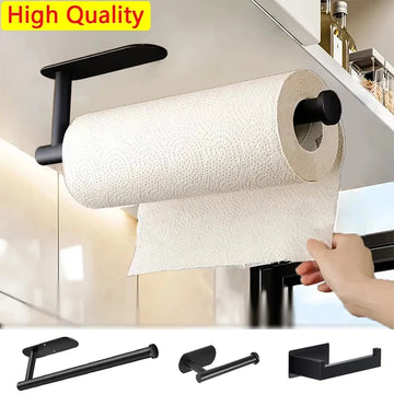 Kitchen Paper Towel Holder Adhesive Tissue Hanger Toilet Roll Paper Dispenser Cabinet Storage Napkin Rack Bathroom Accessories