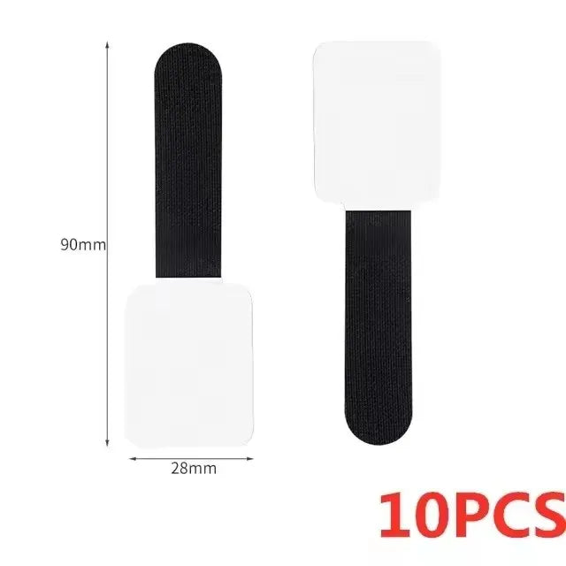 Self Adhesive Nylon Cable Straps for Under Desk Storage 10PCS Black
