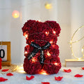 25cm Artificial Teddy Rose Flower Bear with Box Romantic Valentines Day Gift Girlfriend Women Anniversary Wedding Party Supplies 8 With Box