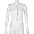 Zipper Bodysuit Sexy Bodysuit Women's Fashion Bodycon Body Basic Top Sleeveless Summer Bodysuit Jumpsuit One Piece
