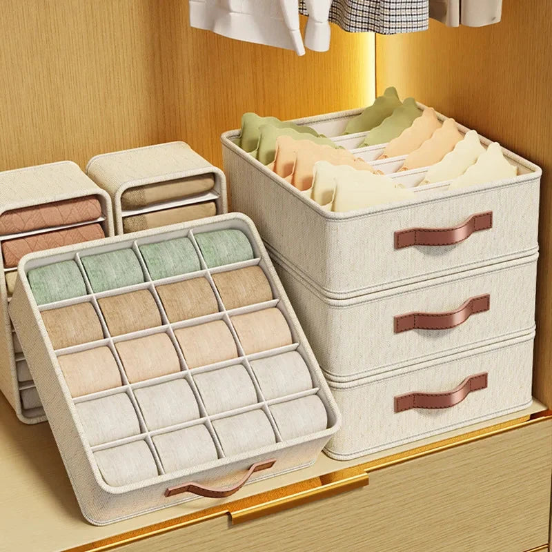 Fabric Underwear Drawer Organiser for Bras Socks and Ties